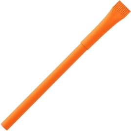 Ручка картонная KRAFT с колпачком, оранжевая