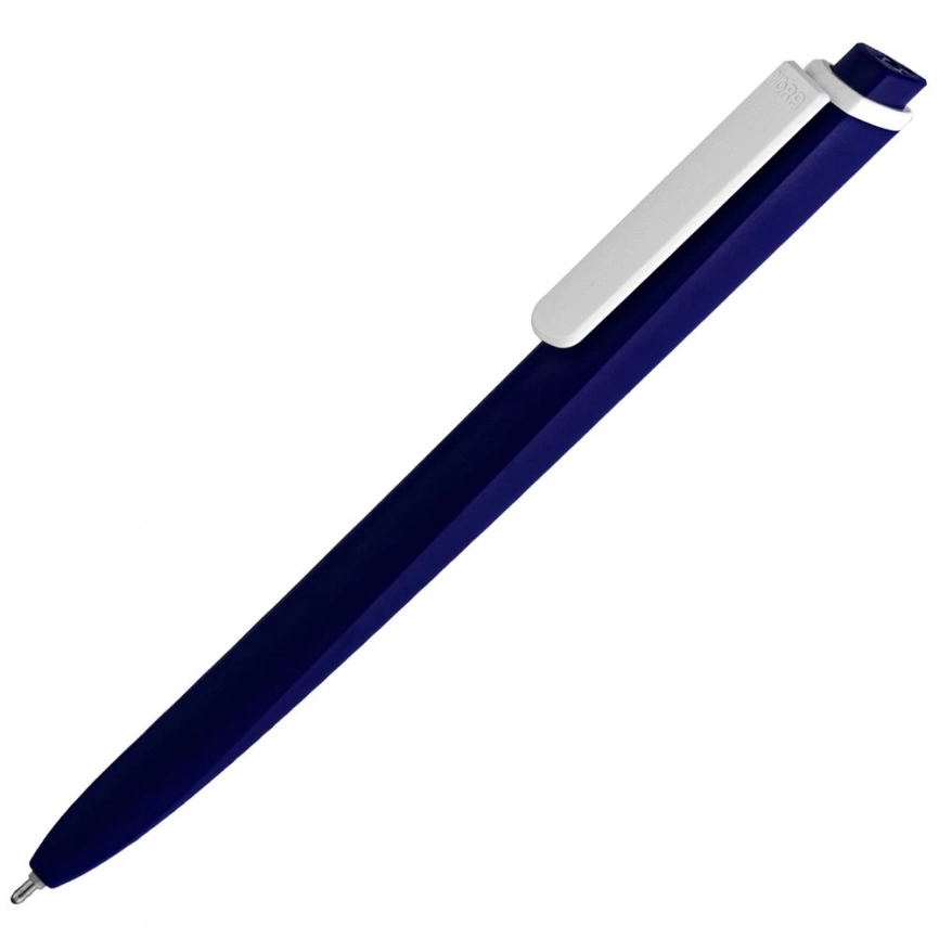 Ручка шариковая Pigra P02 Mat, темно-синяя с белым фото 1