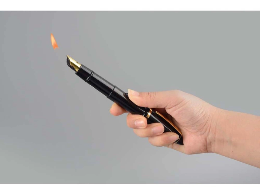 Набор: ручка-зажигалка, пепельница Акра, черный/золотистый фото 3