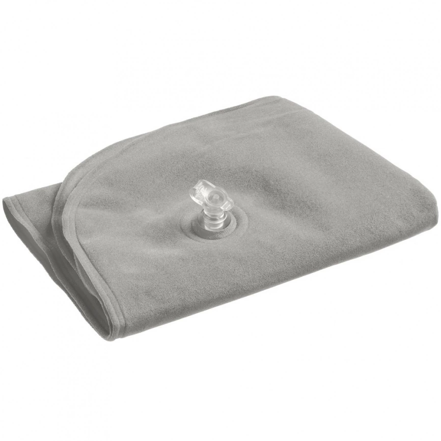 Надувная подушка под шею в чехле Sleep, серая фото 4