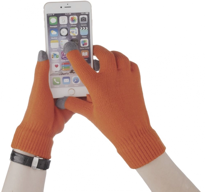 Сенсорные перчатки Scroll, оранжевые фото 2