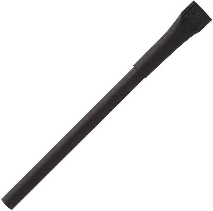 Ручка картонная KRAFT с колпачком, чёрная фото 1