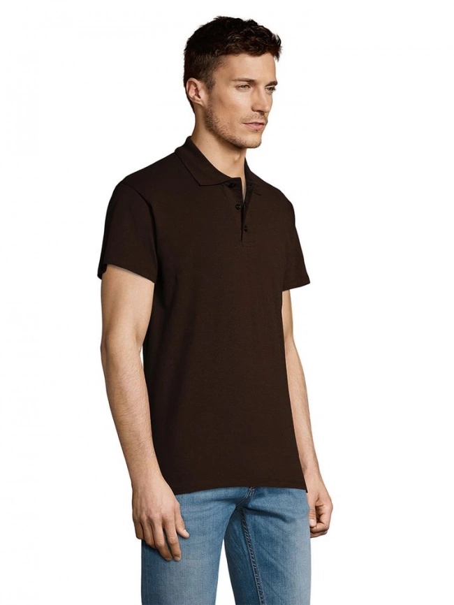 Рубашка поло мужская Summer 170 темно-коричневая (шоколад), размер L фото 13
