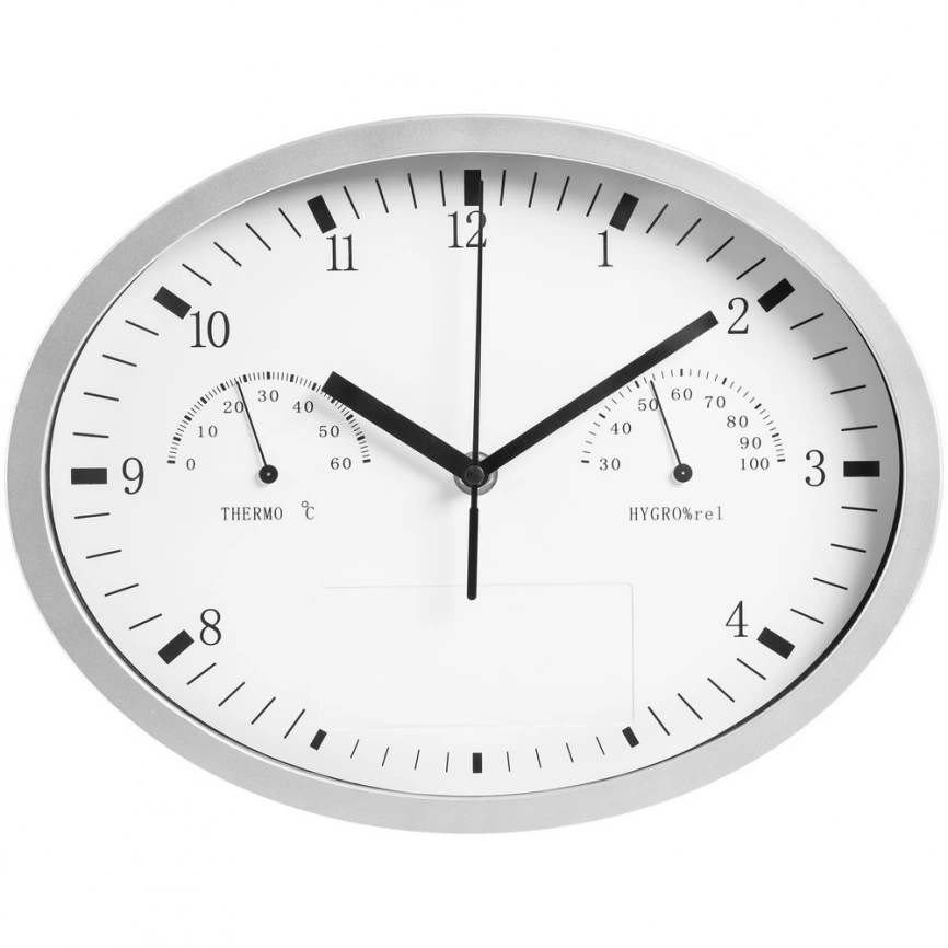 Часы настенные INSERT3 с термометром и гигрометром, белые фото 4