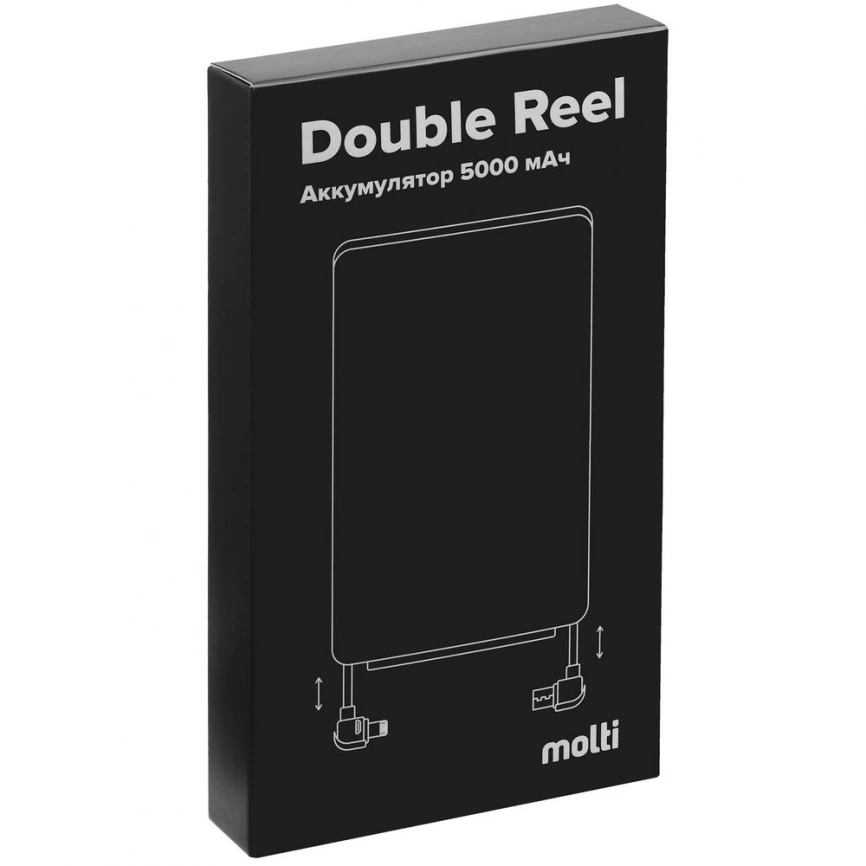 Металлический аккумулятор Double Reel 5000 мАч, черный фото 8