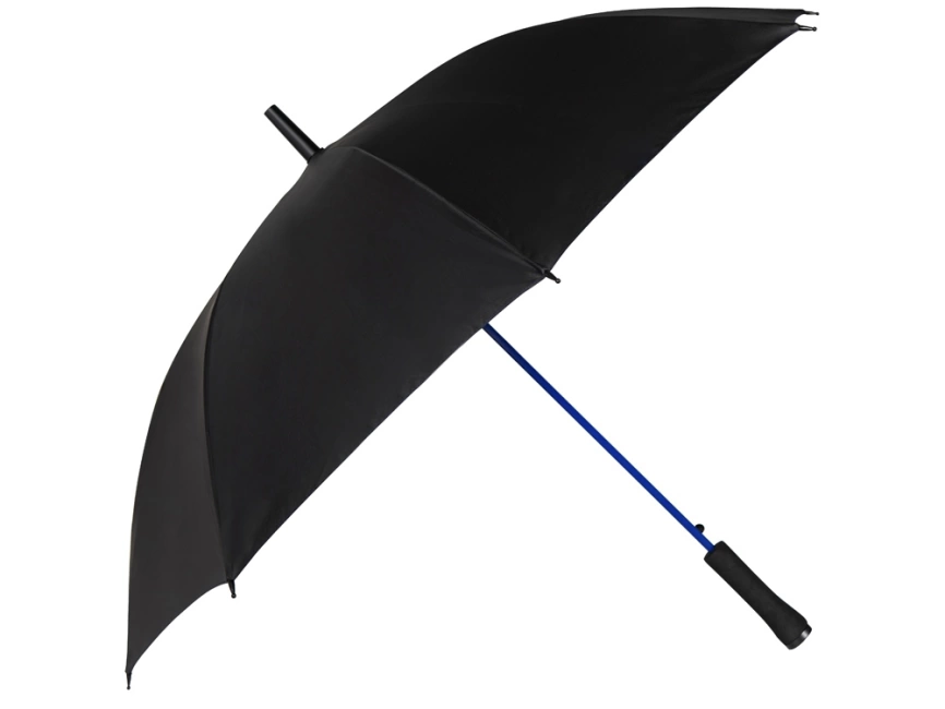 Зонт-трость Colorline с цветными спицами и куполом из переработанного пластика, черный/синий фото 2