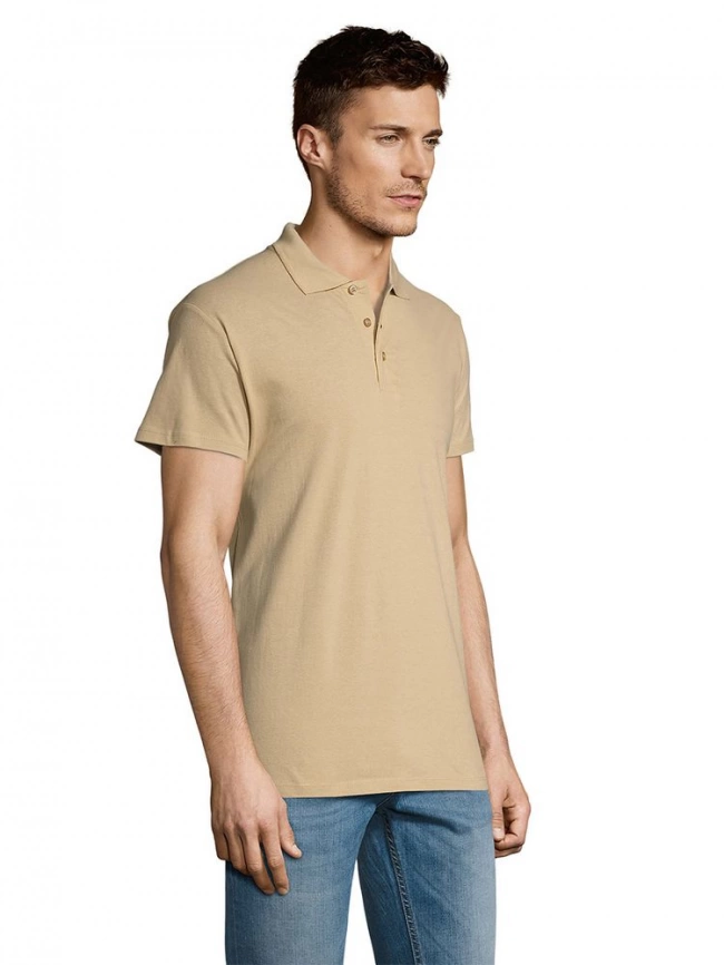 Рубашка поло мужская Summer 170 бежевая, размер XL фото 13