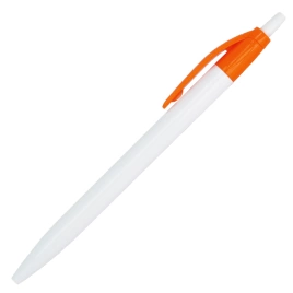 Ручка шариковая, Simple, пластик, белый/оранжевый