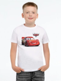 Футболка детская Lightning McQueen, белая, на рост 96-104 см (4 года)