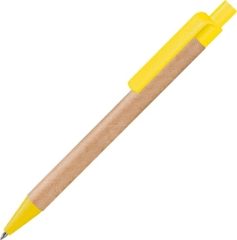 Ручка картонная VIVA NEW, неокрашенная с жёлтыми деталями