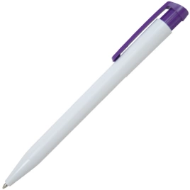 Ручка шариковая, пластик, белый/фиолетовый
