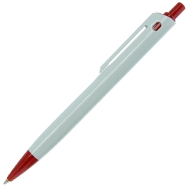 Ручка шариковая, пластик, белый/красный, YES