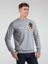 Свитшот Mickey Mouse, серый меланж, размер XS