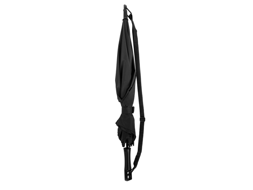 Зонт-трость Loop с плечевым ремнем, черный фото 8