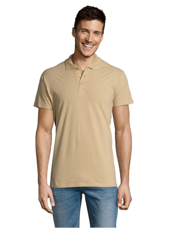 Рубашка поло мужская Summer 170 бежевая, размер XL фото 12