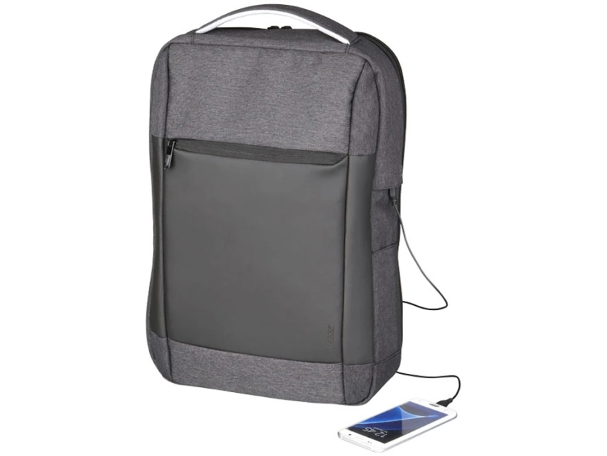 Изящный компьютерный рюкзак с противоударной защитой Zoom 15, темно-серый фото 3