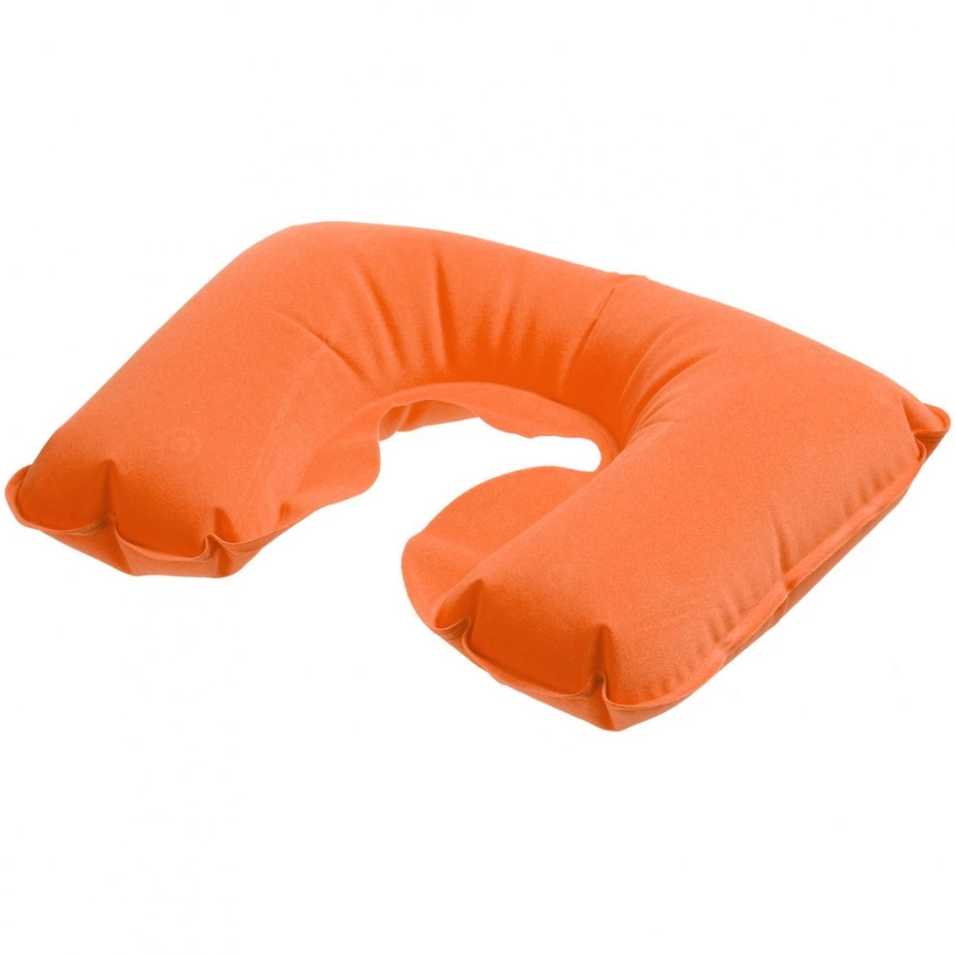 Надувная подушка под шею в чехле Sleep, оранжевая фото 2