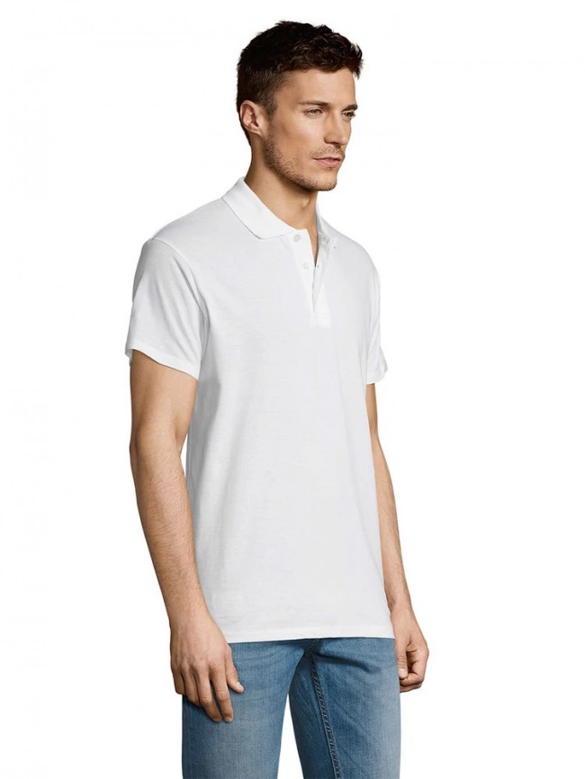 Рубашка поло мужская Summer 170 белая, размер M фото 13
