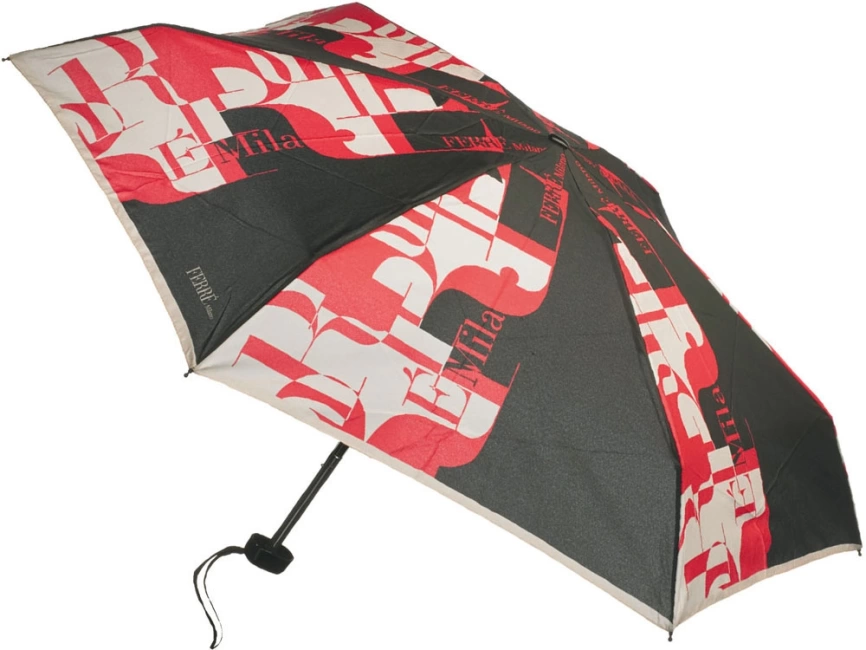 Зонт складной Ferre, механика черный/красный фото 1