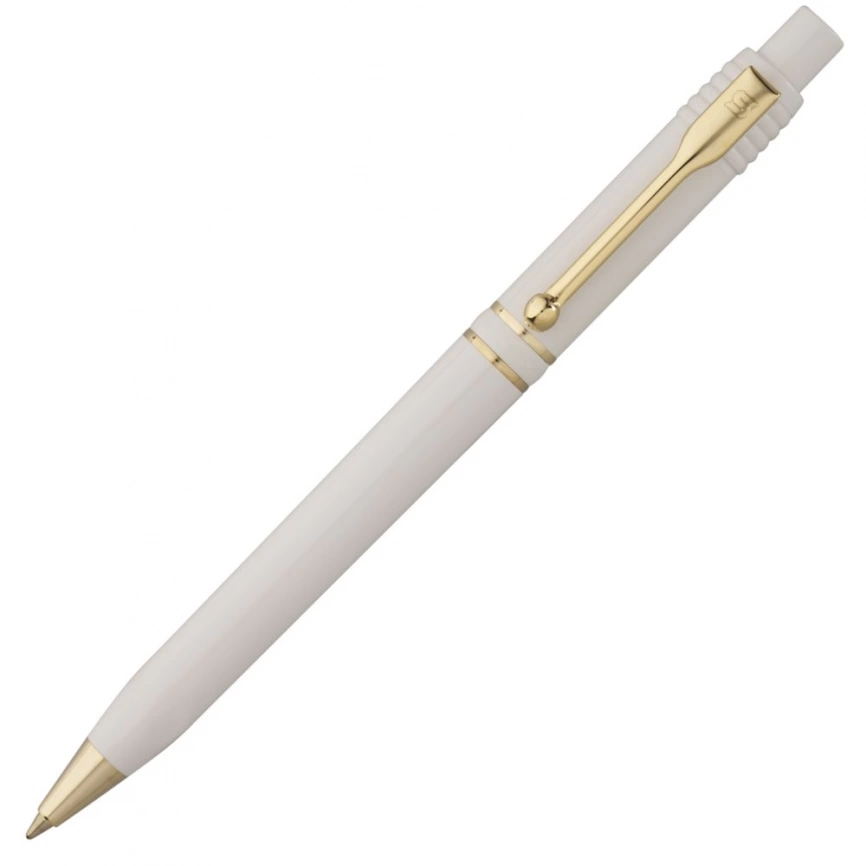 Ручка шариковая Raja Gold, белая фото 3