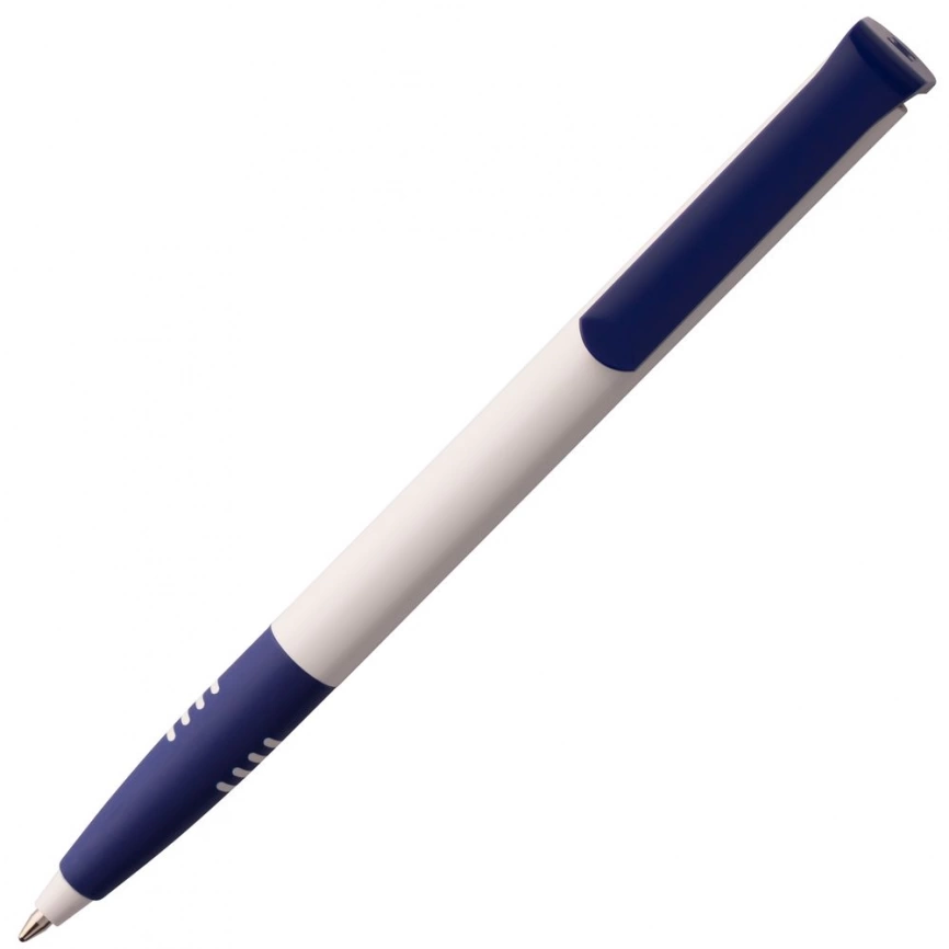 Ручка шариковая Senator Super Soft, белая с синим фото 3