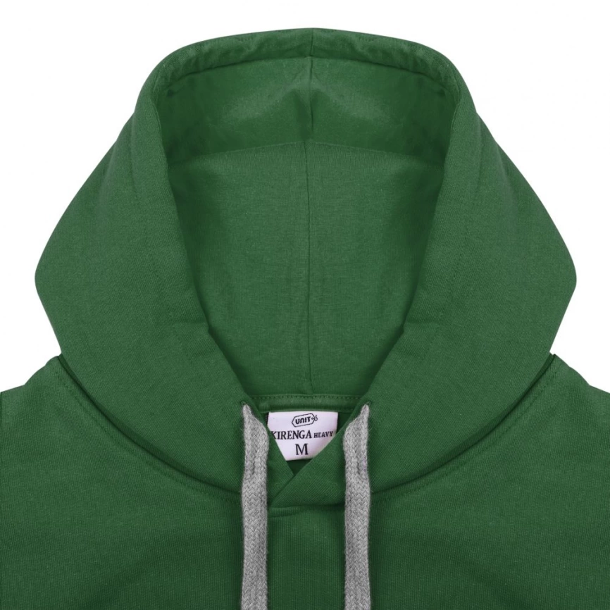 Толстовка с капюшоном Unit Kirenga Heavy темно-зеленая, размер XL фото 4
