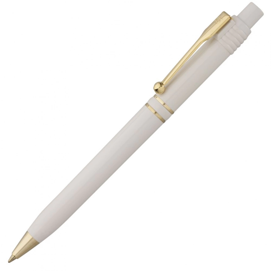 Ручка шариковая Raja Gold, белая фото 1