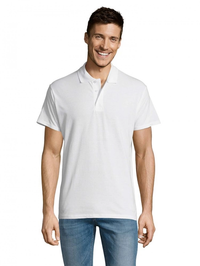 Рубашка поло мужская Summer 170 белая, размер M фото 12