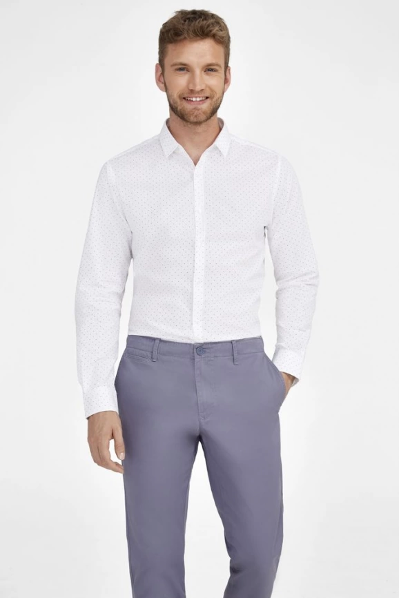 Рубашка мужская Becker Men, темно-синяя с белым, размер XXL фото 5