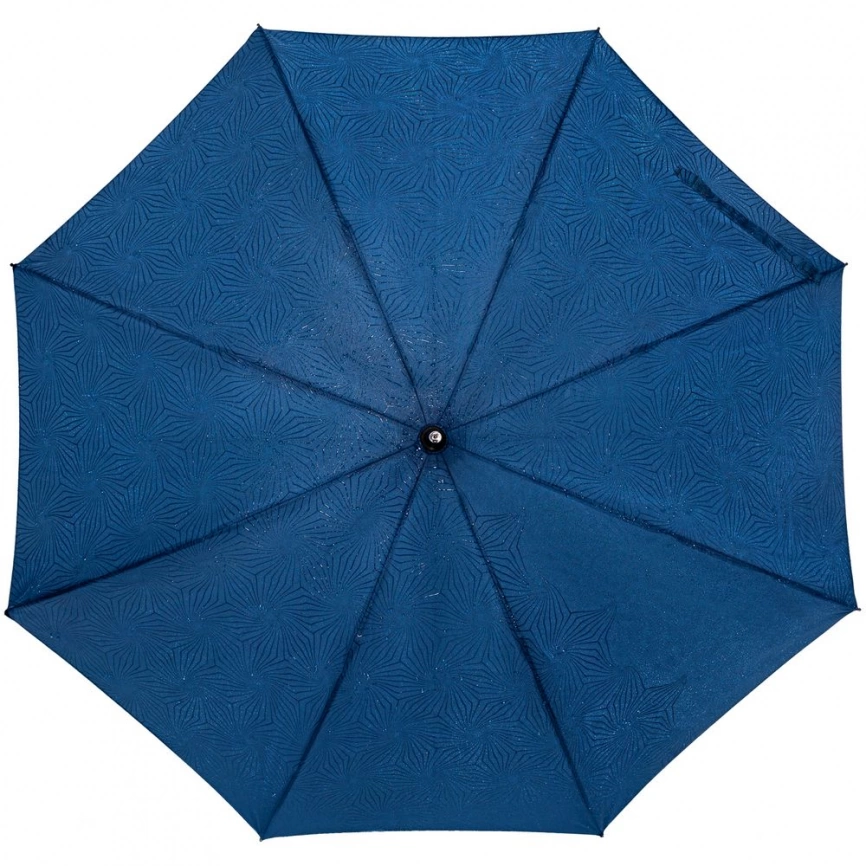 Зонт-трость Magic с проявляющимся цветочным рисунком, темно-синий фото 1
