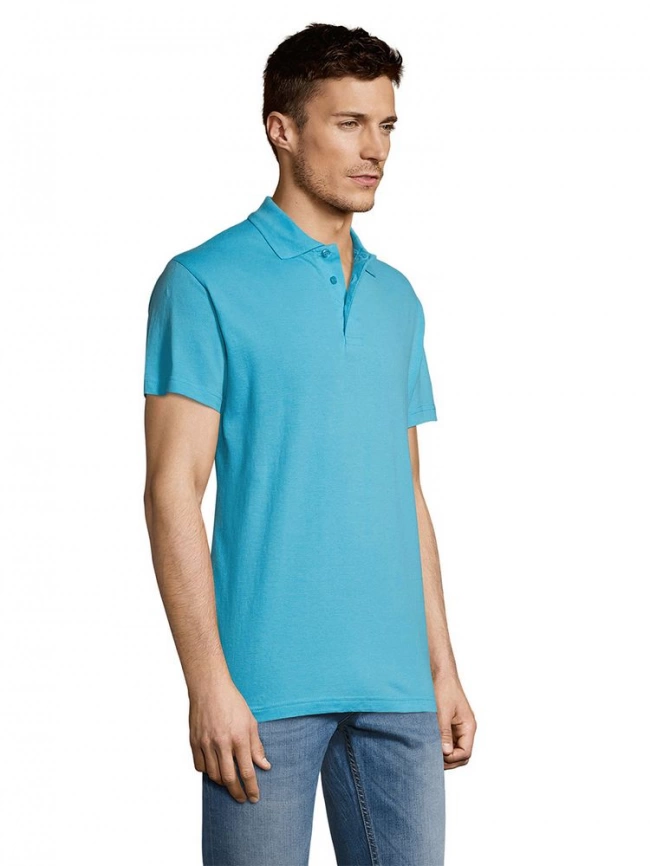 Рубашка поло мужская Summer 170 бирюзовая, размер XL фото 13