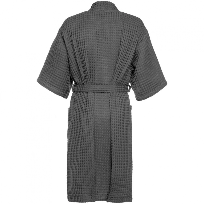 Халат вафельный мужской Boho Kimono, темно-серый (графит), размер XL (52-54) фото 2