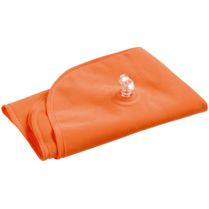 Надувная подушка под шею в чехле Sleep, оранжевая фото 3