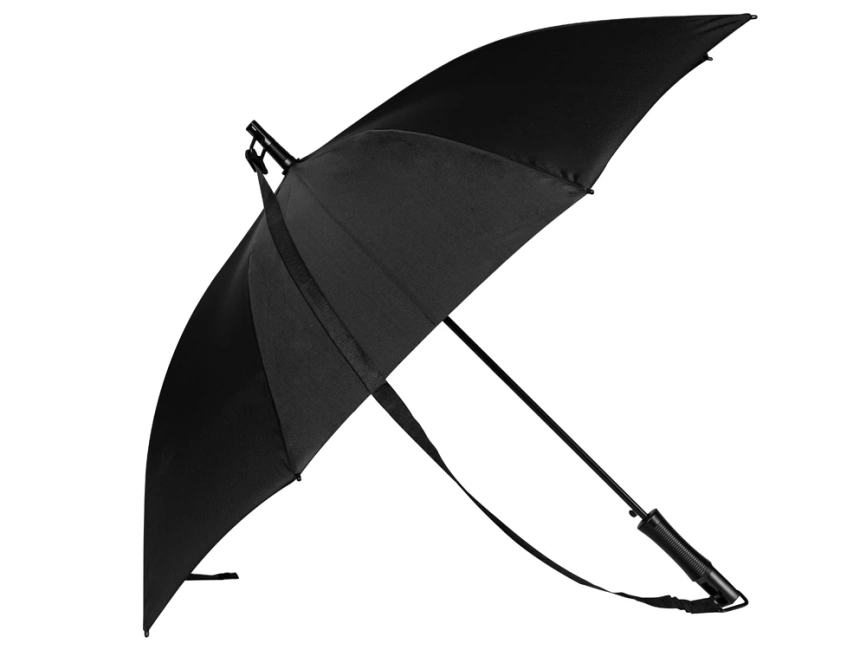 Зонт-трость Loop с плечевым ремнем, черный фото 3