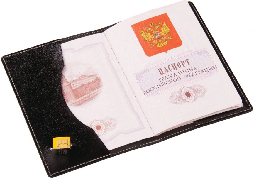 Обложка для паспорта Cover, черная фото 2
