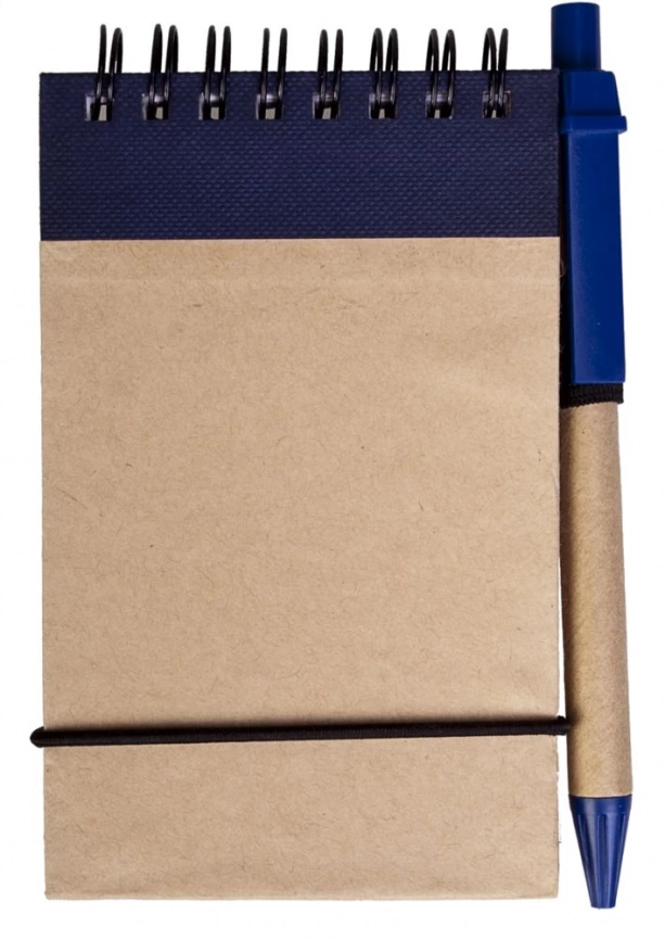 Блокнот на кольцах Eco Note с ручкой, синий фото 1