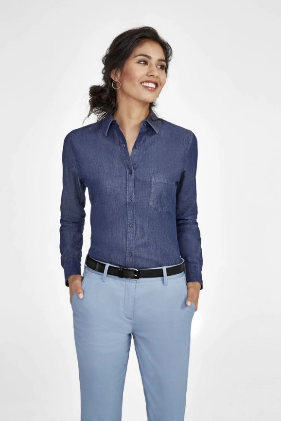 Рубашка женская Barry Women синяя (деним), размер L фото 4